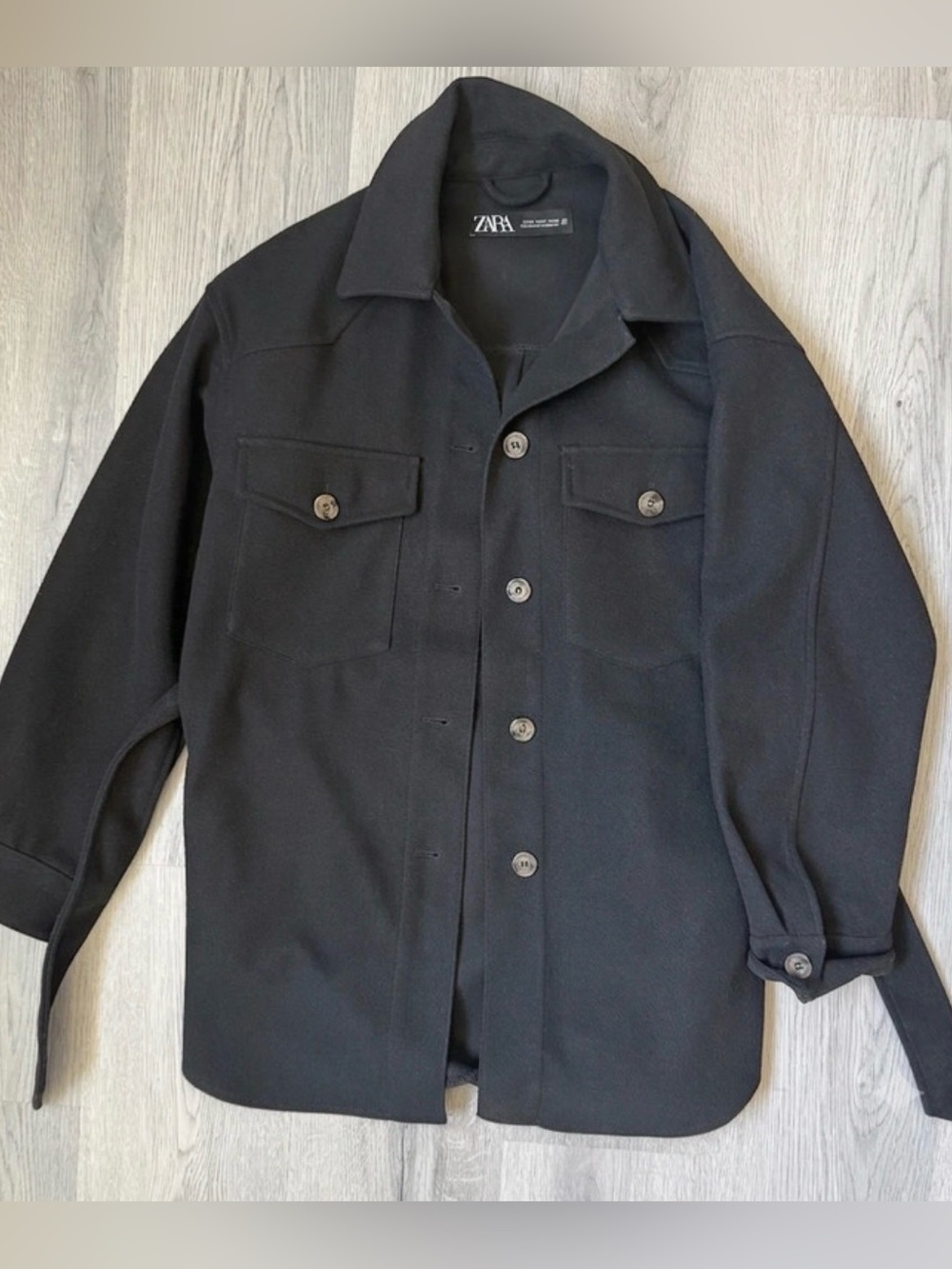 Zara Oversized Faux Wool Shacket w/ Belt XS